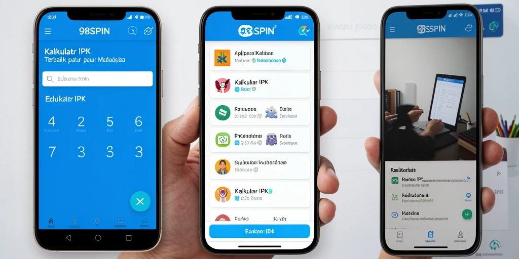 Antarmuka pengguna aplikasi Kalkulator IPK 98SPIN yang sederhana dan fungsional.
