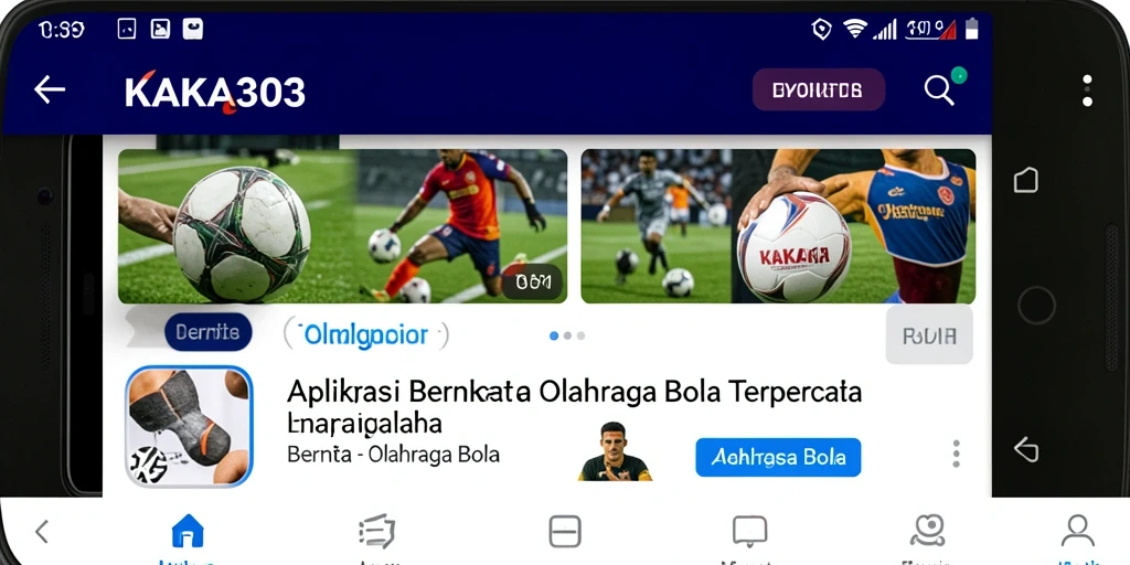 Antarmuka KAKA303 yang menampilkan berita terbaru olahraga bola.