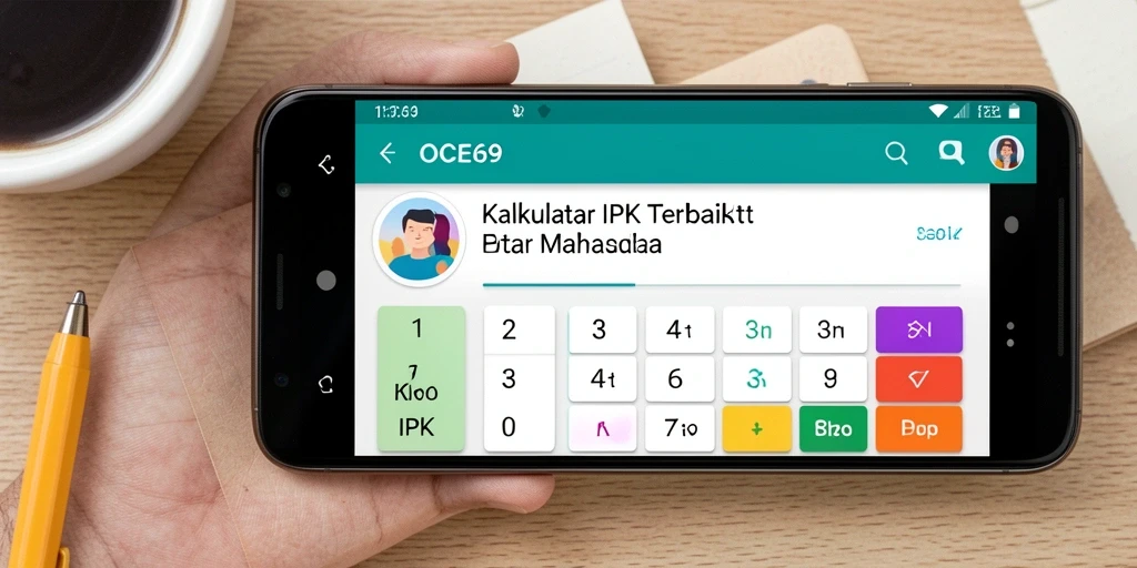 Tampilan antarmuka aplikasi OCE69 untuk Kalkulator IPK yang praktis.