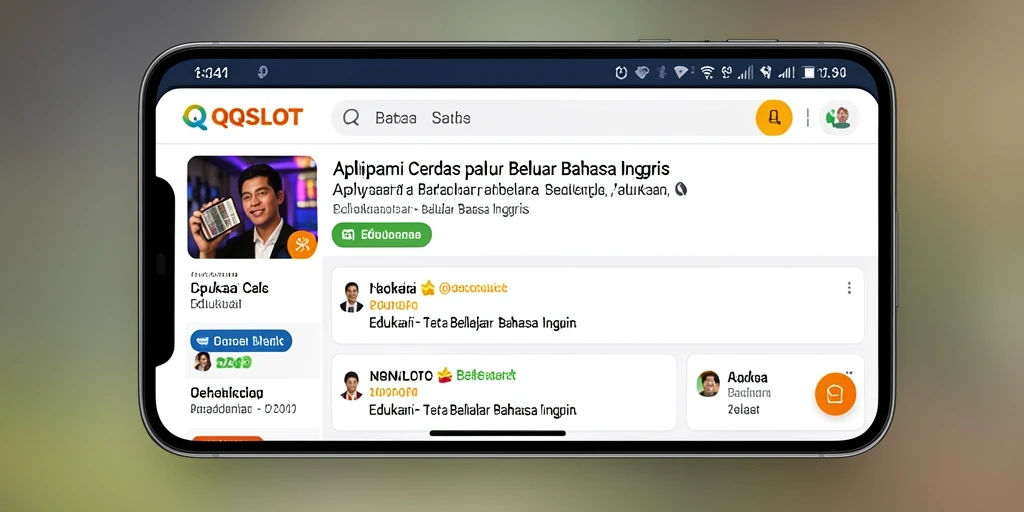 Screenshot antarmuka aplikasi QQSLOT untuk belajar bahasa Inggris.
