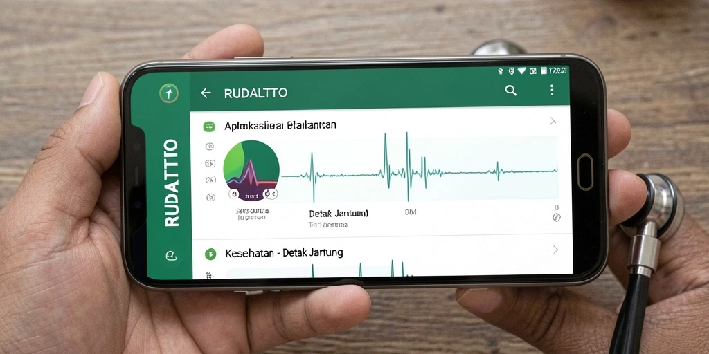 Antarmuka RUDALTOTO menampilkan grafik detak jantung dengan jelas dan informatif.