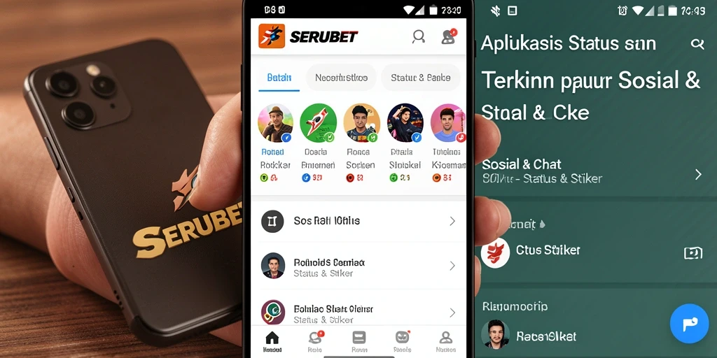 Antarmuka pengguna SERUBET dengan berbagai pilihan stiker.