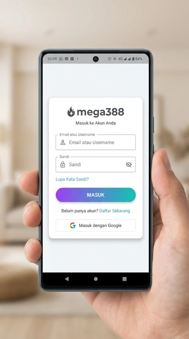 Tampilan halaman login mega388